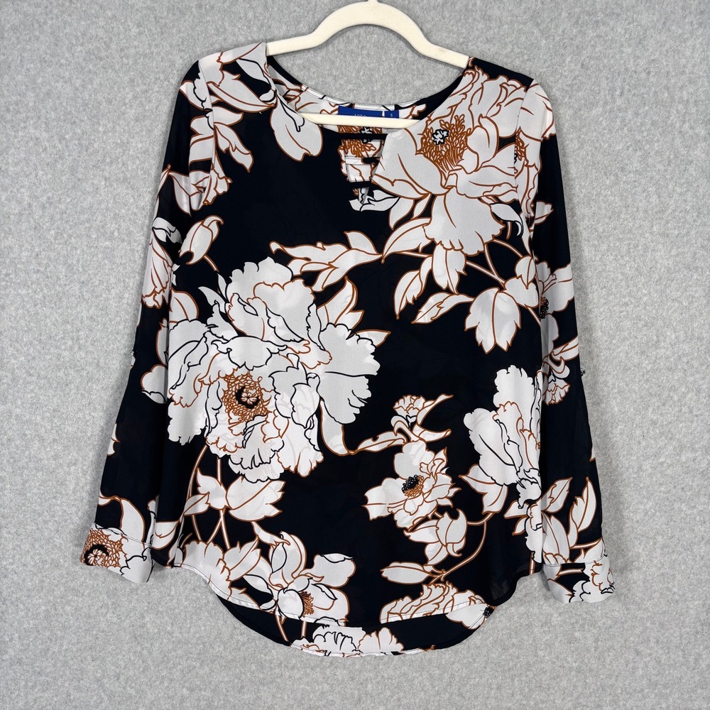 Apt 9 Popover Tunic Blouse Small Floral Feminine Dark Romantic Maximalist Career